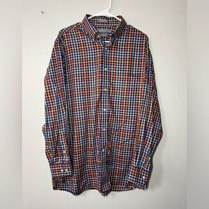 Daniel Cremieux Signature Collection Mens L Non-Iron Gingham Plaid Shirt Multi